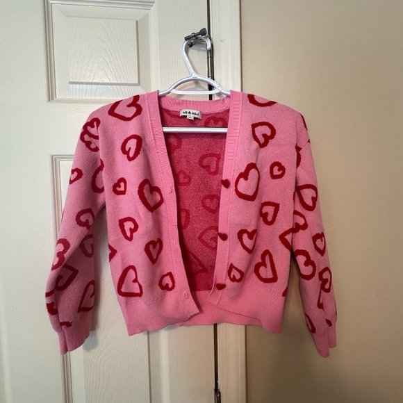Other - Pink Heart Patterned Cardigan